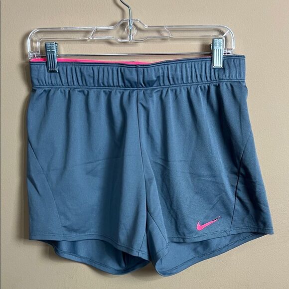 Nike Dri-Fit Women’s Size Small Gray with Pink Accent Running Shorts - Picture 1 of 4